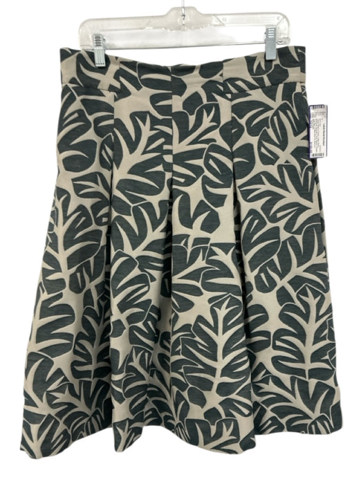 Akris Punto Size 10/12 Taupe Beige & Green Cotton Blend Short Sleeve Skirt Set Taupe Beige & Green / 10/12