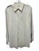 Lysse Size L Cream White Nylon Blend Long Sleeve Contrast Trim Button Up Top Cream White / L
