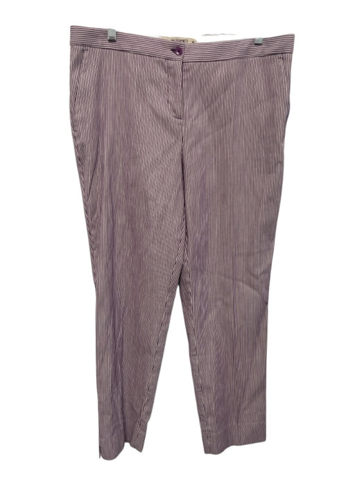 Etro Size 48 Purple & White Cotton Blend Striped Pocketed Button & Zip Fly Pants Purple & White / 48