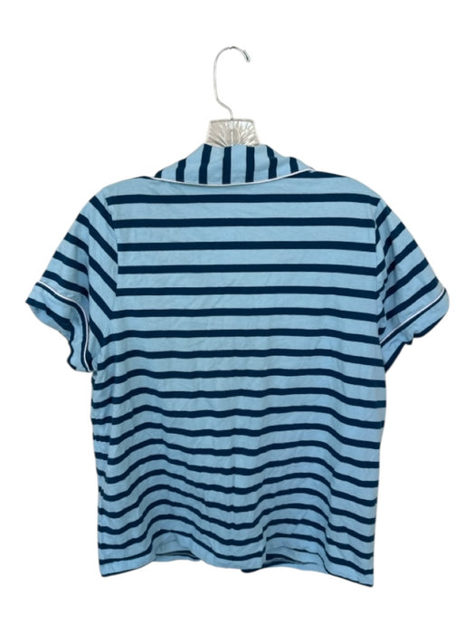 J.Crew Factory Size L Light & Dark  Blue Cotton Stripe Shorts Pajamas Light & Dark  Blue / L