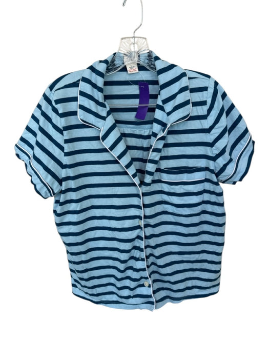 J.Crew Factory Size L Light & Dark  Blue Cotton Stripe Shorts Pajamas Light & Dark  Blue / L
