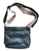 Hobo Black Leather Magnetic Clasp Embroidered Straps Bucket Outter Pocket Purse Black