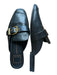 Dolce Vita Shoe Size 8 Black Vegan Leather Gold Buckles Open Heel Flats Black / 8