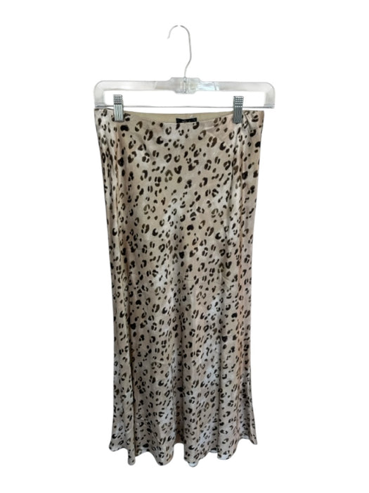 Rails Size S Tan & brown Rayon Blend Elastic Waist Animal Print Midi Skirt Tan & brown / S