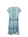 Oliphant Size S Green & Blue Cotton Short Sleeve Flowers V Neck Maxi Dress Green & Blue / S