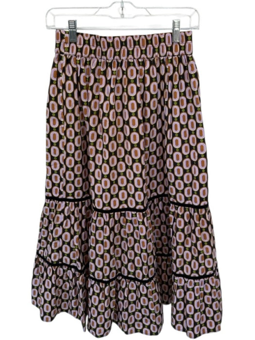 Elizabeth James the Label Size S Purple & Green Cotton Elastic Waist Ovals Skirt Purple & Green / S