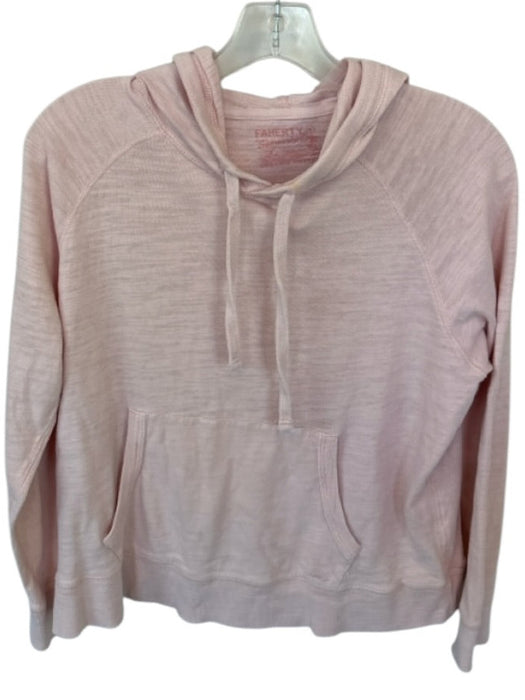 Faherty Size S Light Pink Organic Cotton Long Sleeve kangaroo Pocket Hoodie Light Pink / S