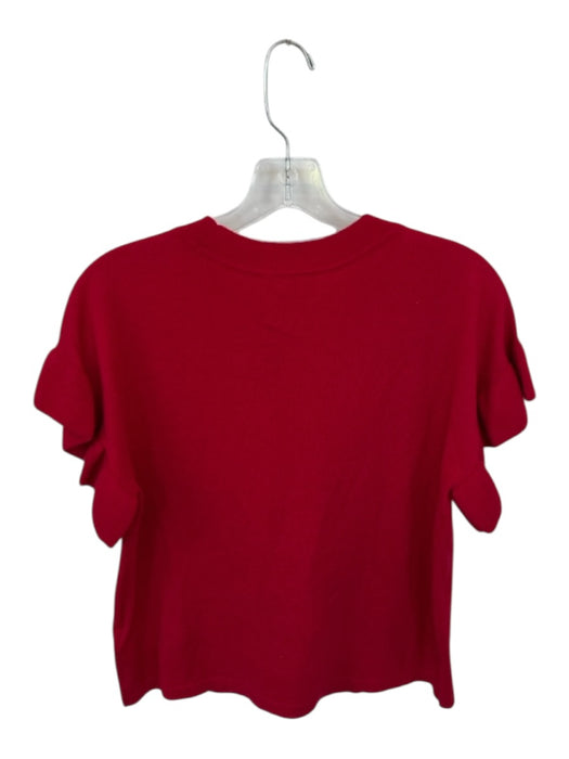 Lilla P Size XS Red Cotton & Linen Short Sleeve Top Red / XS