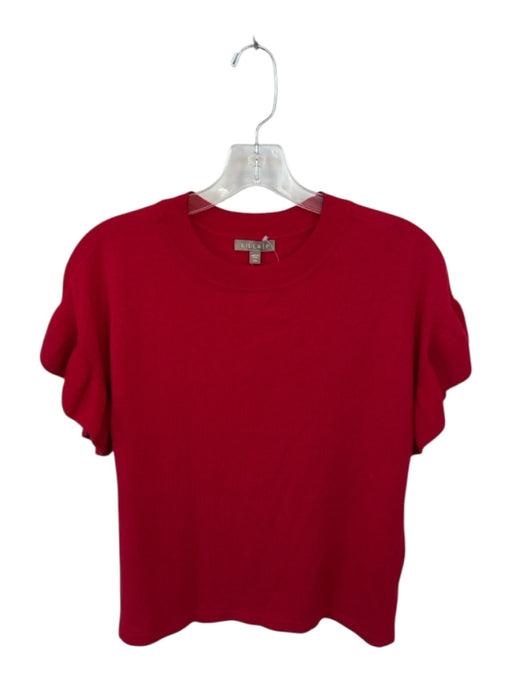 Lilla P Size XS Red Cotton & Linen Short Sleeve Top Red / XS