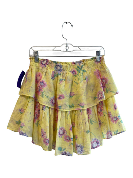 Love Shack Fancy Size Medium Yellow, Pink & Multi Cotton Stretch Waist Skirt Yellow, Pink & Multi / Medium