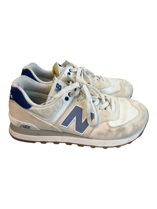 New Balance Shoe Size 7.5 White & Blue Nylon & Suede Low Top Lace Up Shoes White & Blue / 7.5