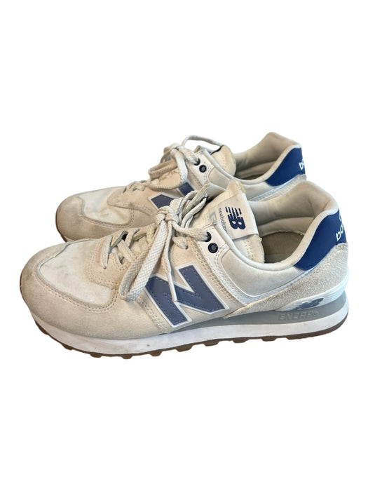 New Balance Shoe Size 7.5 White & Blue Nylon & Suede Low Top Lace Up Shoes White & Blue / 7.5