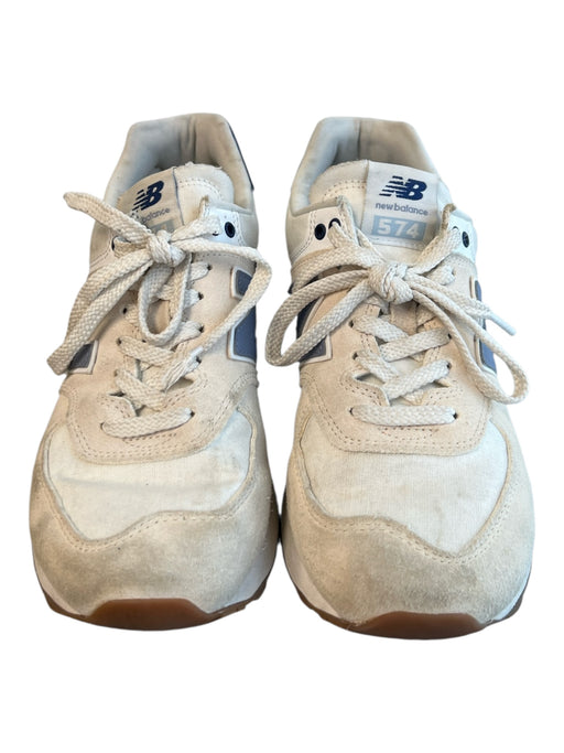 New Balance Shoe Size 7.5 White & Blue Nylon & Suede Low Top Lace Up Shoes White & Blue / 7.5