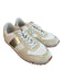 J Crew Shoe Size 7 White & Gold Suede & Nylon Low Top Lace Up Almond Toe Shoes White & Gold / 7