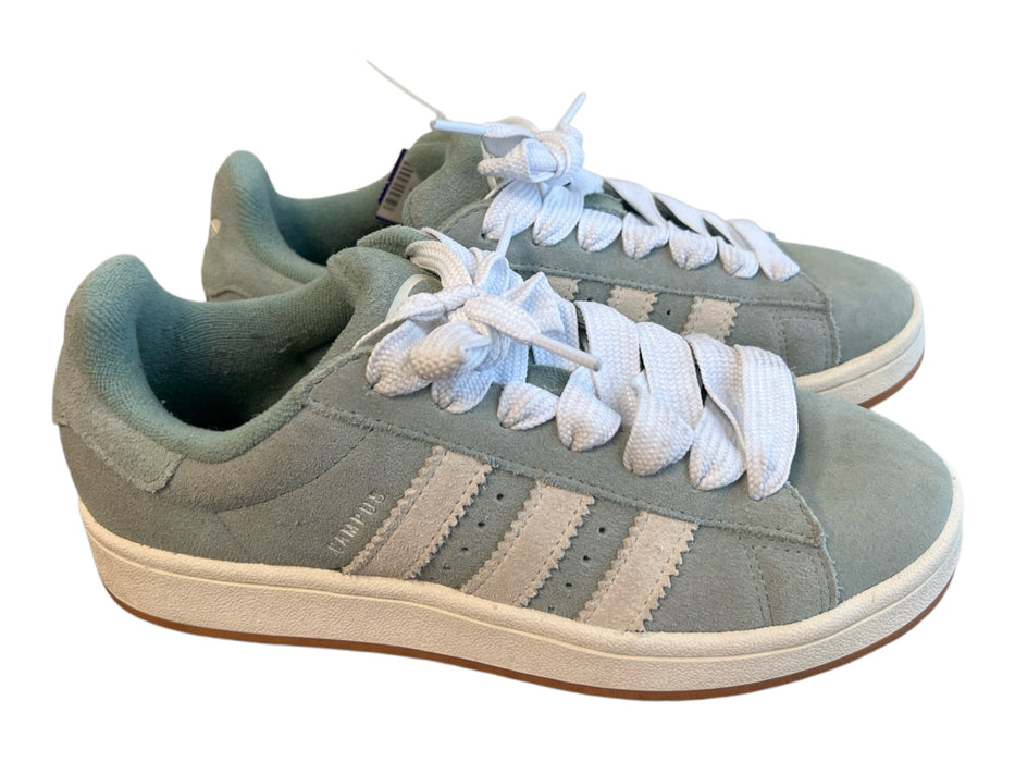 Adidas Shoe Size 7 Green & White Suede Low Top Lace Up Round Toe Sneaker Shoes Green & White / 7