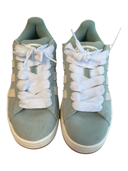 Adidas Shoe Size 7 Green & White Suede Low Top Lace Up Round Toe Sneaker Shoes Green & White / 7