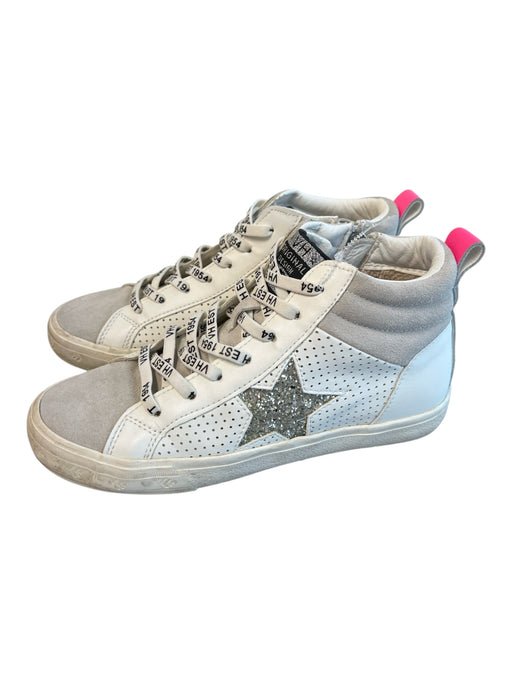 Vintage Havana Shoe Size 7 White & Gray Leather & Suede High Top Side Zip Shoes White & Gray / 7