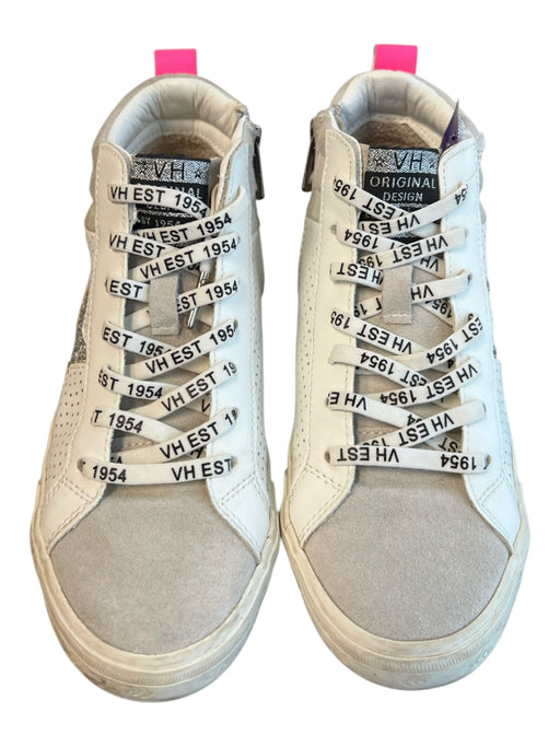 Vintage Havana Shoe Size 7 White & Gray Leather & Suede High Top Side Zip Shoes White & Gray / 7