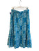 Livro Size Medium Blue & Light Green Cotton All Over Print Stretch Waist Skirt Blue & Light Green / Medium