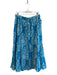 Livro Size Medium Blue & Light Green Cotton All Over Print Stretch Waist Skirt Blue & Light Green / Medium