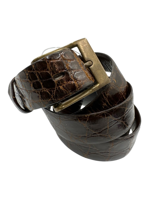 Miller Brown Alligator Solid Men's Belt Brown