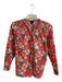 J Crew Size 0 Orange, Blue & Multi Cotton Floral Long Sleeve Half Button Top Orange, Blue & Multi / 0