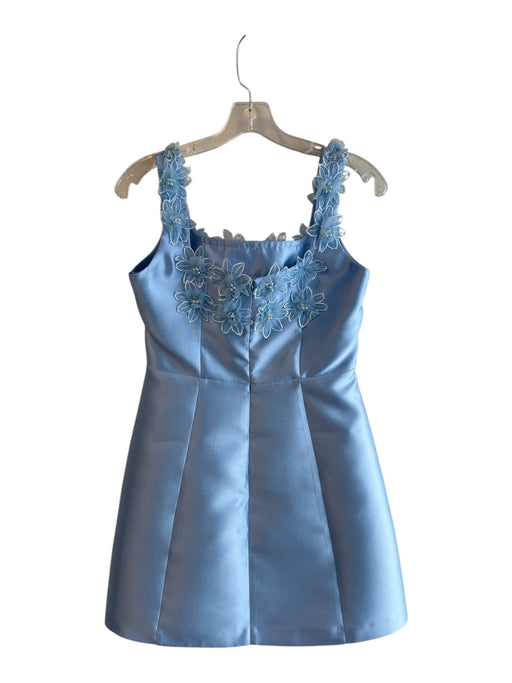 Elliatt Size Medium Sky Blue Polyester Sleeveless Back Zip Applique Dress Sky Blue / Medium