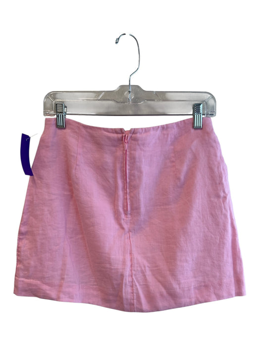 Lilly Pulitzer Size 4 Pink Cotton Lined White Trim Back Zip Skort Pink / 4