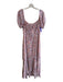 ASTR The Label Size S Mauve Polyester Square Neck Short Puff Sleeve Floral Dress Mauve / S