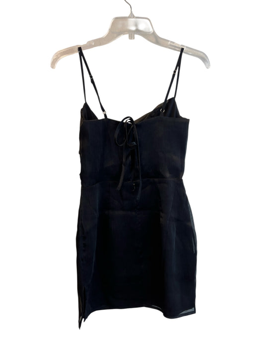 Superdown Size S Black Polyester Sheer Overlay Cowl Neck Spaghetti Strap Dress Black / S
