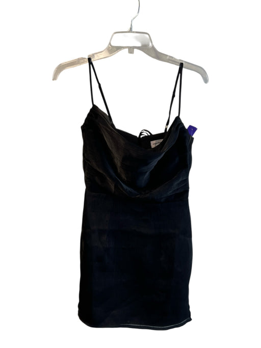 Superdown Size S Black Polyester Sheer Overlay Cowl Neck Spaghetti Strap Dress Black / S