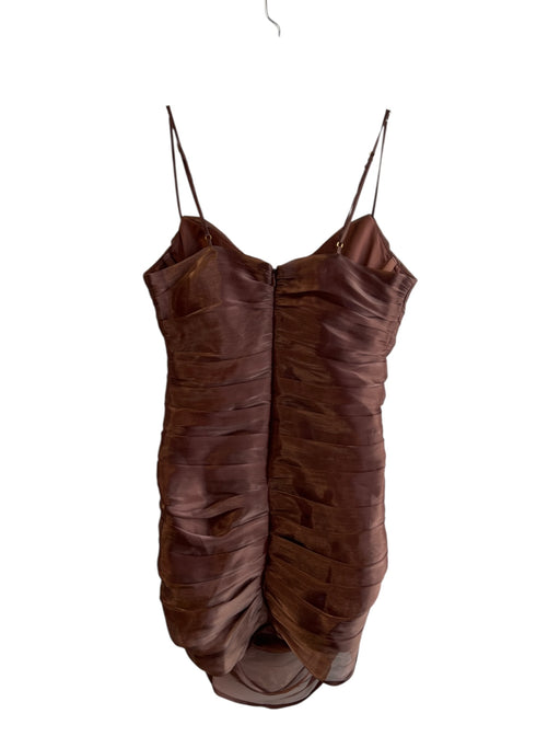 Lovers and Friends Size S Brown Polyester Cowl Neck Spaghetti Strap Dress Brown / S