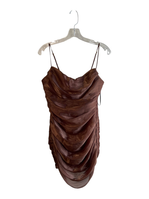 Lovers and Friends Size S Brown Polyester Cowl Neck Spaghetti Strap Dress Brown / S