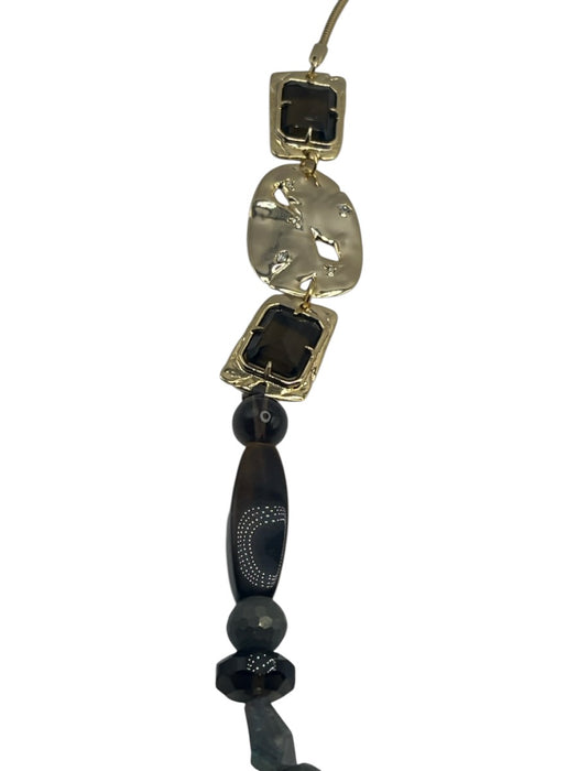 Alexis Bittar Gold & Multi Metal Stones Lobster Clasp Rhinestones Necklace Gold & Multi
