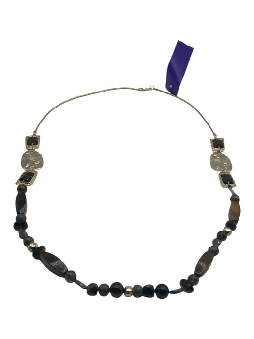 Alexis Bittar Gold & Multi Metal Stones Lobster Clasp Rhinestones Necklace Gold & Multi