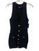Retrofete Size XS Black Rayon Blend Metallic Thread Ribbed Knit Sleeveless Dress Black / XS