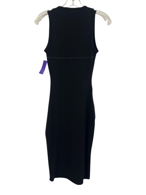 Fleur du Mal Size S Black Polyester Blend Ribbed Sleeveless Seam Detail Dress Black / S