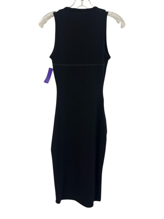 Fleur du Mal Size S Black Polyester Blend Ribbed Sleeveless Seam Detail Dress Black / S