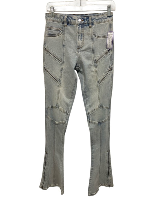 SER.O.YA Size 26 Light Wash Cotton Blend Denim Zip Detail Paneled Flare Jeans Light Wash / 26