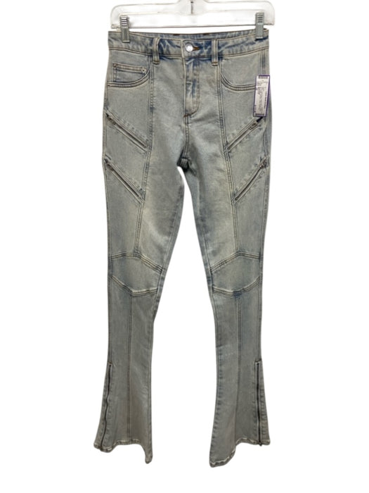 SER.O.YA Size 26 Light Wash Cotton Blend Denim Zip Detail Paneled Flare Jeans Light Wash / 26