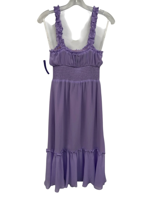 Lovers and Friends Size XS Purple Polyester Sleeveless Scrunch Side Slits Dress Purple / XS
