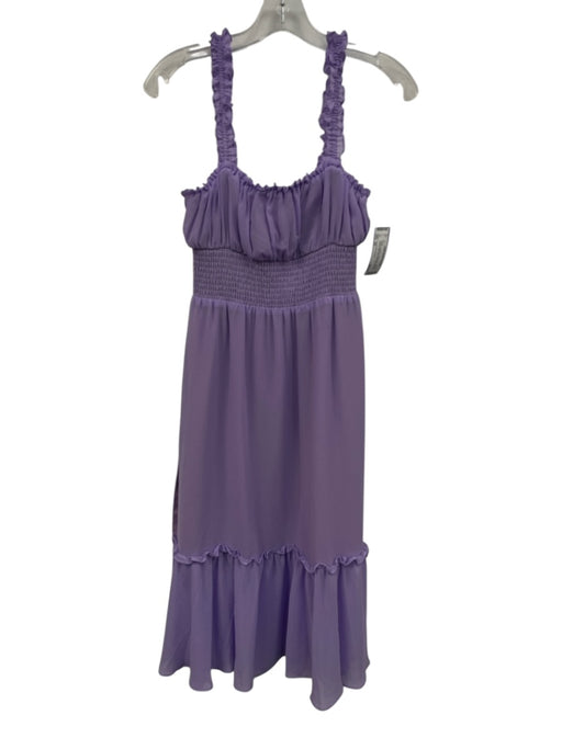 Lovers and Friends Size XS Purple Polyester Sleeveless Scrunch Side Slits Dress Purple / XS