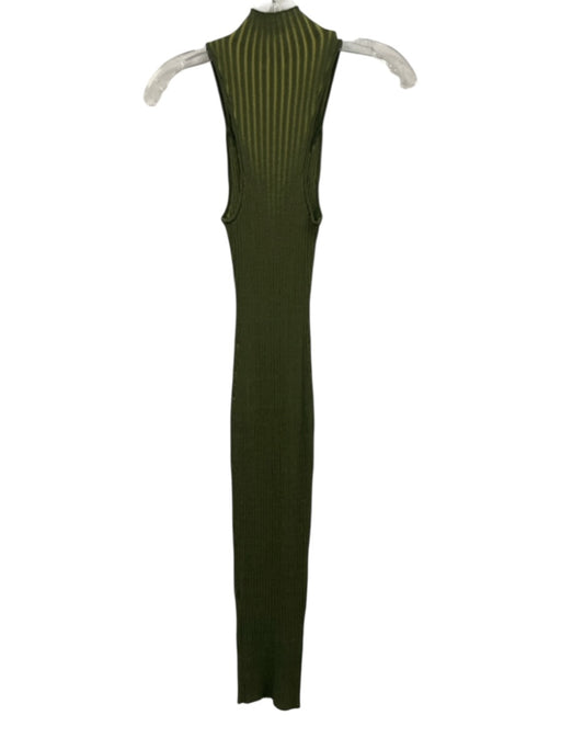 Camila Coelho Size XS Mixed Greens Viscose Blend Ribbed Knit Sleeveless Dress Mixed Greens / XS