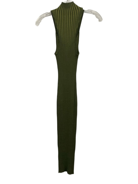 Camila Coelho Size XS Mixed Greens Viscose Blend Ribbed Knit Sleeveless Dress Mixed Greens / XS