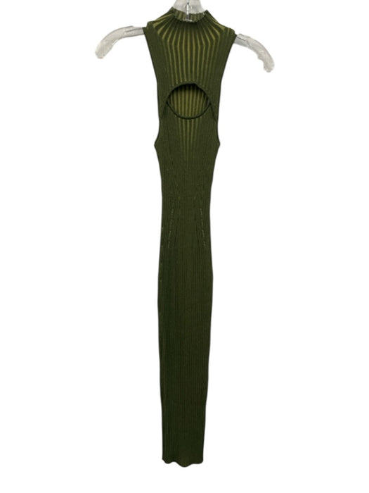 Camila Coelho Size XS Mixed Greens Viscose Blend Ribbed Knit Sleeveless Dress Mixed Greens / XS