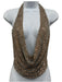Retrofete Size S Beige & Clear Nylon Rhinestone Halter Open Back Cowl Neck Top Beige & Clear / S