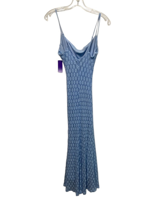Bardot Size S/4 Light Blue Polyamide Blend Floral Detail Mesh Overlay Dress Light Blue / S/4