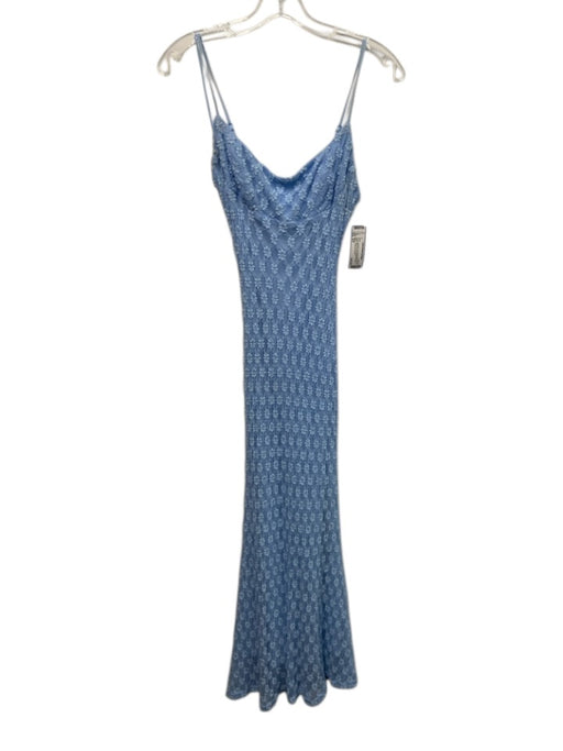 Bardot Size S/4 Light Blue Polyamide Blend Floral Detail Mesh Overlay Dress Light Blue / S/4