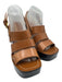 Veronica Beard Shoe Size 40 Brown Leather Upper Ankle Buckle Square Toe Sandals Brown / 40