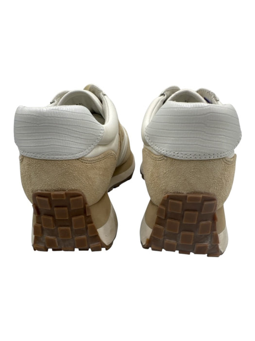 Veronica Beard Shoe Size 9.5 White & Beige Leather Upper Suede Detail Sneakers White & Beige / 9.5